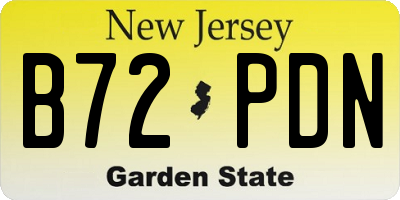 NJ license plate B72PDN