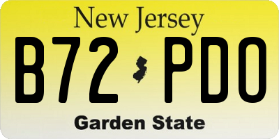 NJ license plate B72PDO
