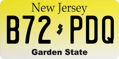 NJ license plate B72PDQ