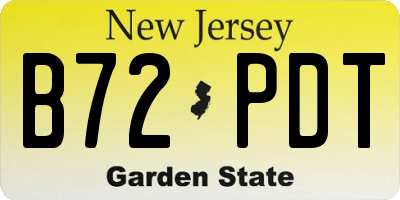 NJ license plate B72PDT