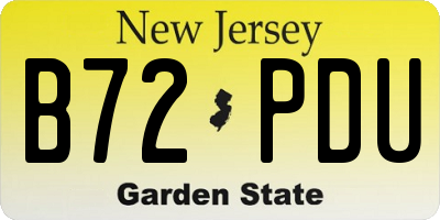 NJ license plate B72PDU