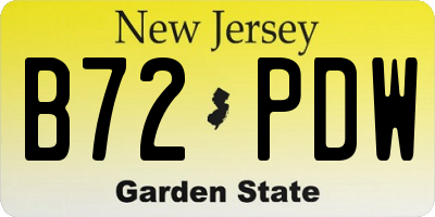 NJ license plate B72PDW