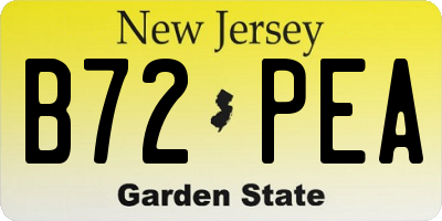 NJ license plate B72PEA