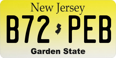 NJ license plate B72PEB