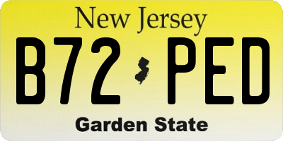 NJ license plate B72PED
