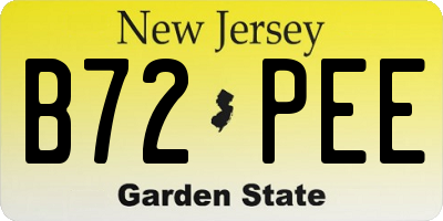 NJ license plate B72PEE