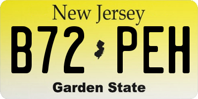 NJ license plate B72PEH