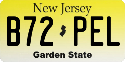 NJ license plate B72PEL
