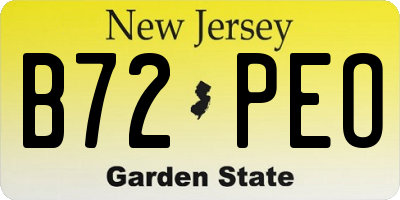 NJ license plate B72PEO