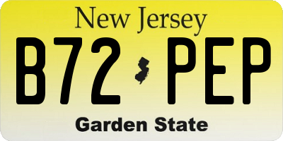 NJ license plate B72PEP