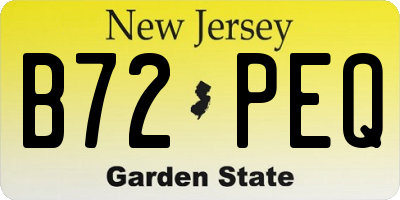 NJ license plate B72PEQ