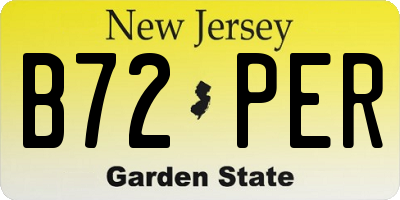 NJ license plate B72PER