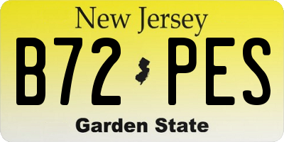 NJ license plate B72PES