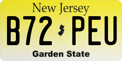 NJ license plate B72PEU