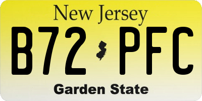 NJ license plate B72PFC