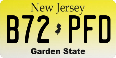 NJ license plate B72PFD