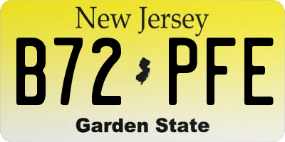 NJ license plate B72PFE