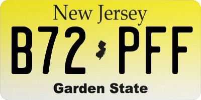 NJ license plate B72PFF