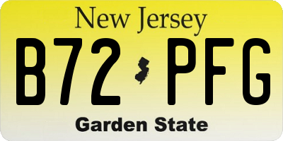 NJ license plate B72PFG