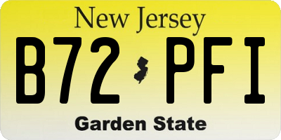 NJ license plate B72PFI