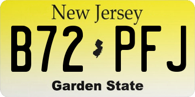 NJ license plate B72PFJ