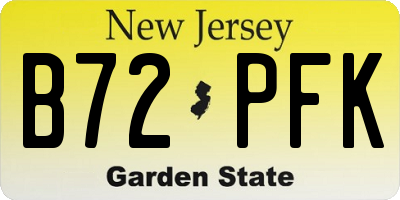 NJ license plate B72PFK
