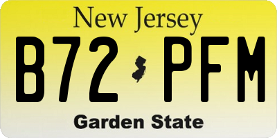 NJ license plate B72PFM
