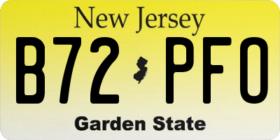 NJ license plate B72PFO