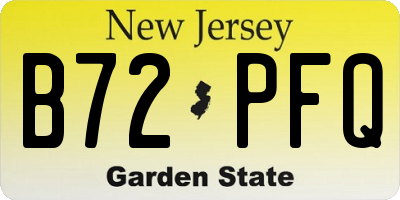 NJ license plate B72PFQ
