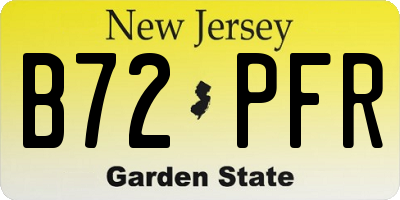 NJ license plate B72PFR