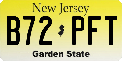 NJ license plate B72PFT