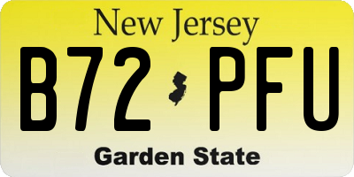 NJ license plate B72PFU