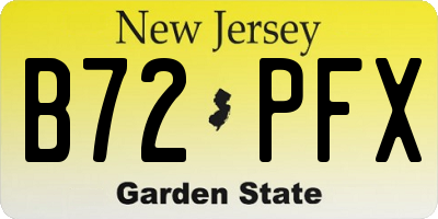 NJ license plate B72PFX