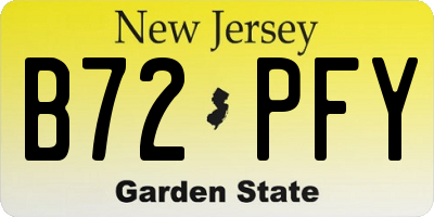 NJ license plate B72PFY