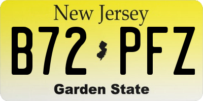 NJ license plate B72PFZ