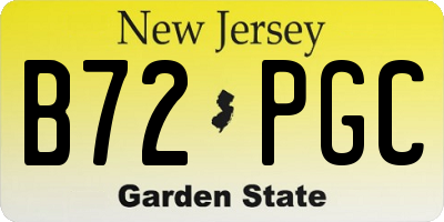 NJ license plate B72PGC