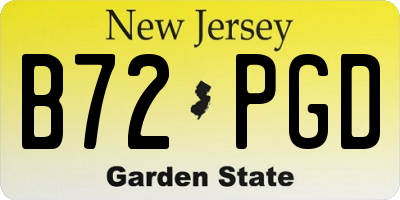 NJ license plate B72PGD
