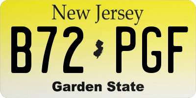 NJ license plate B72PGF
