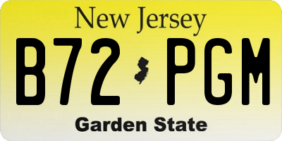 NJ license plate B72PGM