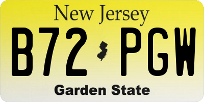 NJ license plate B72PGW