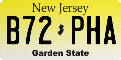 NJ license plate B72PHA