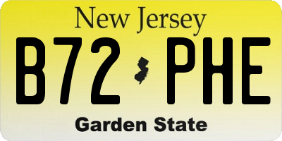 NJ license plate B72PHE