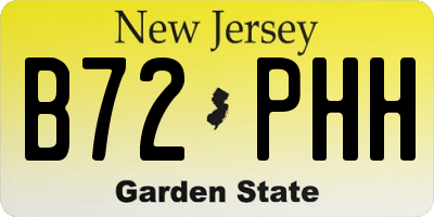 NJ license plate B72PHH