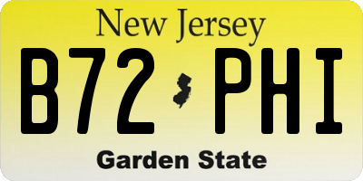 NJ license plate B72PHI