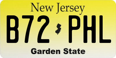 NJ license plate B72PHL
