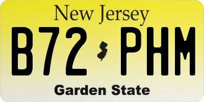 NJ license plate B72PHM