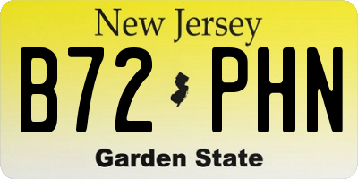 NJ license plate B72PHN