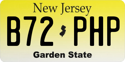 NJ license plate B72PHP