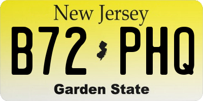 NJ license plate B72PHQ
