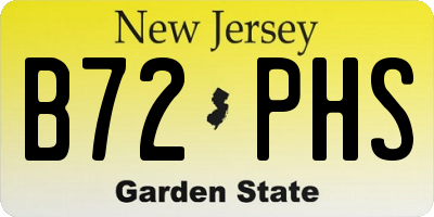 NJ license plate B72PHS